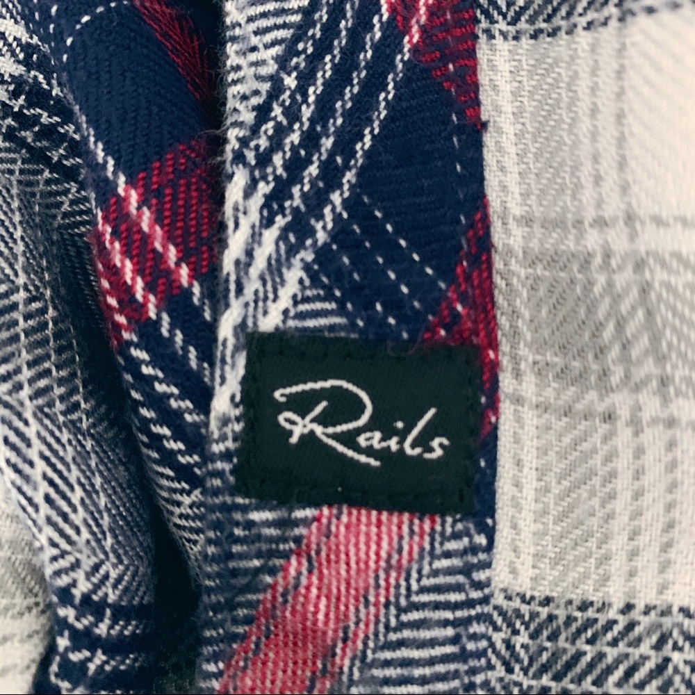 Rails Blue, Red and White Plaid Flannel Shirt XS - Picture 5 of 8